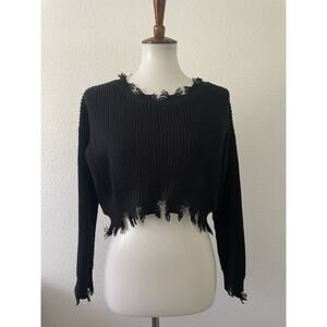 Hera Sweater Pullover Distressed Stretch Knit